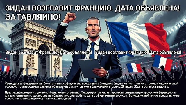 Зидан возглавит Францию. Дата объявлена!